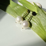 Earrings Natural pearls in silver with gold plating